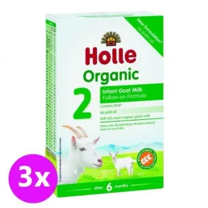 3 x HOLLE Bio Detská mliečna výživa na bázi kozieho mlieka , pokračovacia formule 2