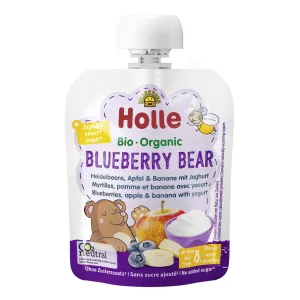 HOLLE Blueberry bear bio detské ovocné pyré s jogurtom 5× 85 g