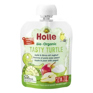 HOLLE Tasty Turtle bio detské ovocné pyré s jogurtom 5× 85 g