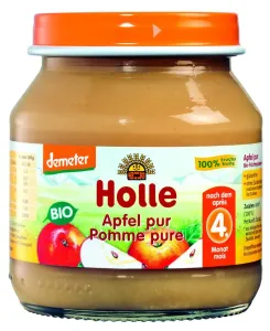 6x HOLLE Bio 100% Jabĺčko, 125 g - ovocný príkrm