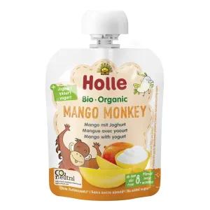 HOLLE Mango monkey bio detské ovocné pyré s jogurtom 5× 85 g