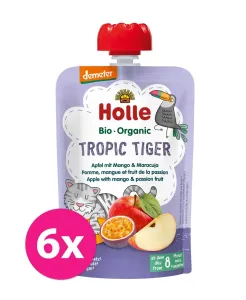 6x HOLLE Tropic Tiger Bio ovocné pyré jablko, mango a maracuja, 100 g (8 m+) #8951341