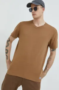 Bavlnené tričko Hollister Co. béžová farba, jednofarebné #2564165