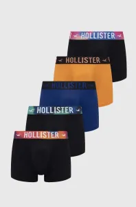 Boxerky Hollister Co. 5-pak pánske, čierna farba