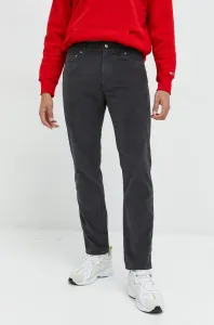 Manšestrové nohavice Hollister Co. pánske, šedá farba, rovné #4234769