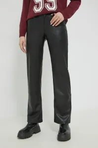 Nohavice Hollister Co. dámske, čierna farba, rovné, vysoký pás #2588614