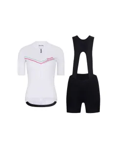 RIVANELLE BY HOLOKOLO Cyklistický krátky dres a krátke nohavice - LEVEL UP  - biela/čierna
