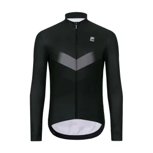 HOLOKOLO Cyklistický dres s dlhým rukávom zimný - ARROW WINTER - čierna/šedá