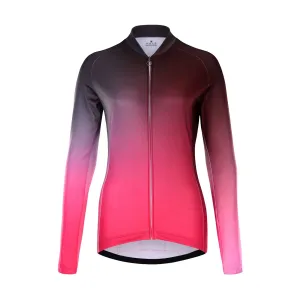 HOLOKOLO Cyklistický dres s dlhým rukávom zimný - DAZZLE LADY WINTER - ružová/čierna