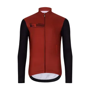 HOLOKOLO Cyklistický dres s dlhým rukávom zimný - VIBES WINTER - čierna/červená