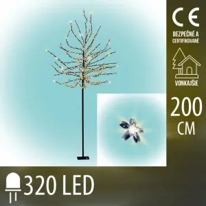 Vianočná LED svetelná ozdoba - kvitnúca čerešňa - 320LED - 2M - Teplá biela
