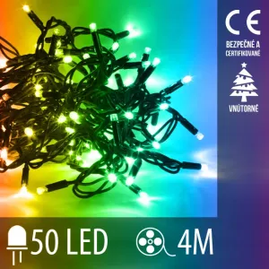 Vianočná LED svetelná reťaz vnútorná - 50LED - 4M Multicolour #2139035