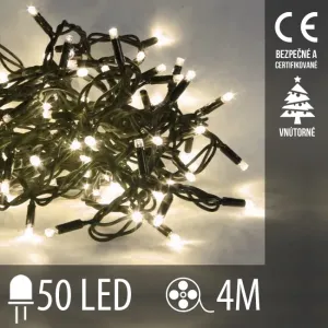 Vianočná LED svetelná reťaz vnútorná - 50LED - 4M Teplá Biela #2139034