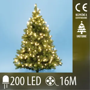 Vianočná LED svetelná reťaz vnútorná - guľky 1,5 cm - 200LED - 16M Teplá biela