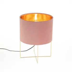 Moderná stolná lampa ružová so zlatou - Rosalina