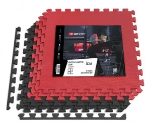 Ochranná podložka Puzzle 1cm - 6 ks čierno/červená