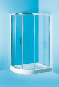 HOPA - Sprchovací asymetrický kút s vaničkou IBIZA II - Farba rámu zásteny - Hliník chróm, Rozmer A - 100, Rozmer B - 80, Smer zatváranie - Pravé (DX), Výplň - Číre bezpečnostné sklo - 5 mm OLBIBI210P