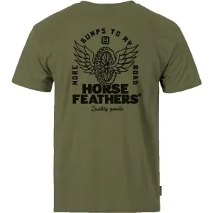 Horsefeathers WHEEL Pánske tričko, khaki, veľkosť #9315295