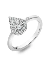 Hot Diamonds Elegantný strieborný prsteň s diamantom a topazmi Glimmer DR255 50 mm