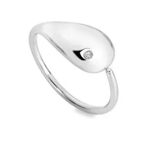 Hot Diamonds Elegantný strieborný prsteň s diamantom Tide DR281 50 mm