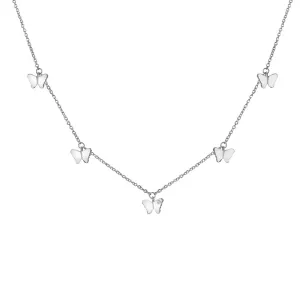 Hot Diamonds Pôvabný strieborný náhrdelník s motýlikmi Flutter DN168/9 32 - 39 cm