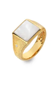 Hot Diamonds Pozlátený prsteň s diamantom a perleťou Jac Jossa Soul DR249 56 mm