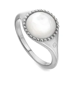 Hot Diamonds Strieborný prsteň s diamantom a perleťou Most Loved DR258 50 mm