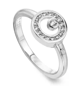 Hot Diamonds Trblietavý strieborný prsteň s diamantom a topazmi Orbit DR259 54 mm