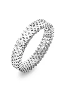 Hot Diamonds Luxusný strieborný prsteň s diamantom Quest Filigree DR222 50 mm