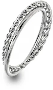 Hot Diamonds Luxusný strieborný prsteň s pravým diamantom Jasmine DR210 50 mm