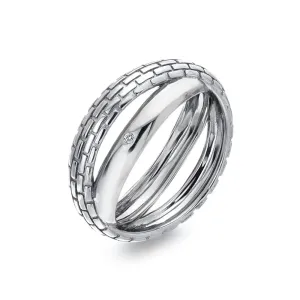 Hot Diamonds Originálny strieborný prsteň s diamantom Woven DR235 54 mm