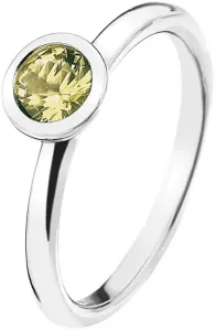 Hot Diamonds Strieborný prsteň Emozioni scintilla Peridot Nature ER019 55 mm