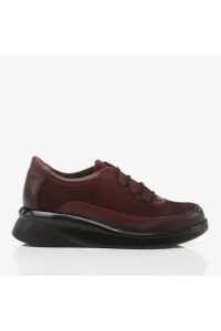 Hotiç Genuine Leather Claret Red Women's Sports Shoes