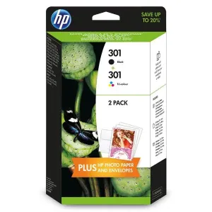 HP N9J72AE - originálna cartridge HP 301, čierna + farebná, 3ml/6ml #13785