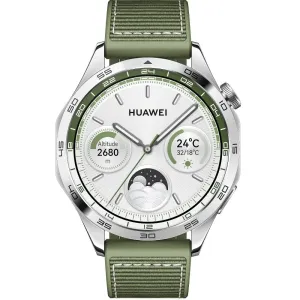 Huawei Watch GT 4 46mm, Strieborná s zeleným remienkom
