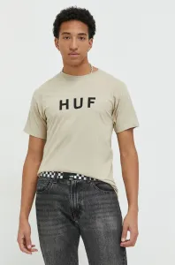 Bavlnené tričko HUF béžová farba, s potlačou #9333969