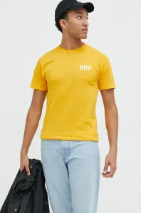 Bavlnené tričko HUF oranžová farba, s potlačou #238409