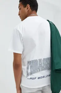 Bavlnené tričko HUF X Trasher biela farba, s potlačou #249171