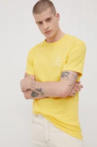 Bavlnené tričko HUF žltá farba, s potlačou #238401
