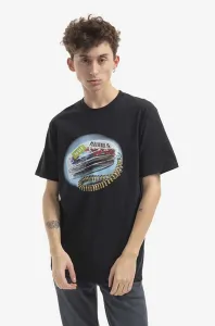Bavlnené tričko HUF Party Line T-Shirt čierna farba, s potlačou
