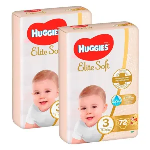2x HUGGIES® Elite Soft Plienky jednorázové 3 (5-9 kg) 72 ks #7351584