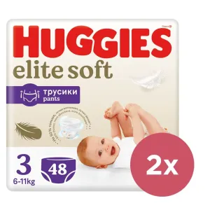 2x HUGGIES® Elite Soft Pants Nohavičky plienkové jednorázové 3 (6-11 kg) 48 ks #7351589