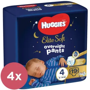 4x HUGGIES Elite Soft Pants OVN Nohavičky plienkové jednorazové 4 (9-14 kg) 19 ks #9530229