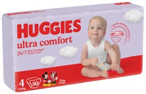 HUGGIES® Plienky jednorazové Ultra Comfort Jumbo 4 (7-18 kg), 50 ks