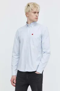 Bavlnená košeľa HUGO pánska, slim, s golierom button-down, 50479302