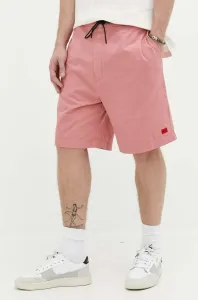 Bavlnené šortky HUGO ružová farba