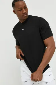 Bavlnené tričko HUGO čierna farba, jednofarebné #8542705