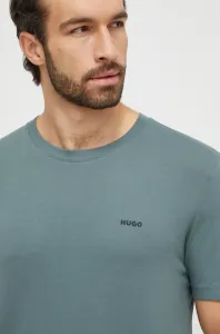 Bavlnené tričko HUGO zelená farba, jednofarebný, 50466158