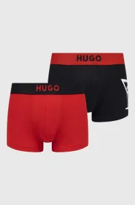 Boxerky HUGO 2-pak pánske, červená farba #4244017