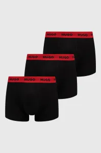 Boxerky HUGO (3-pak) pánske, čierna farba, 50469766